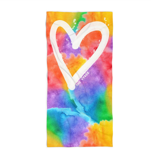 Heart Rainbow Luxury Beach Towel