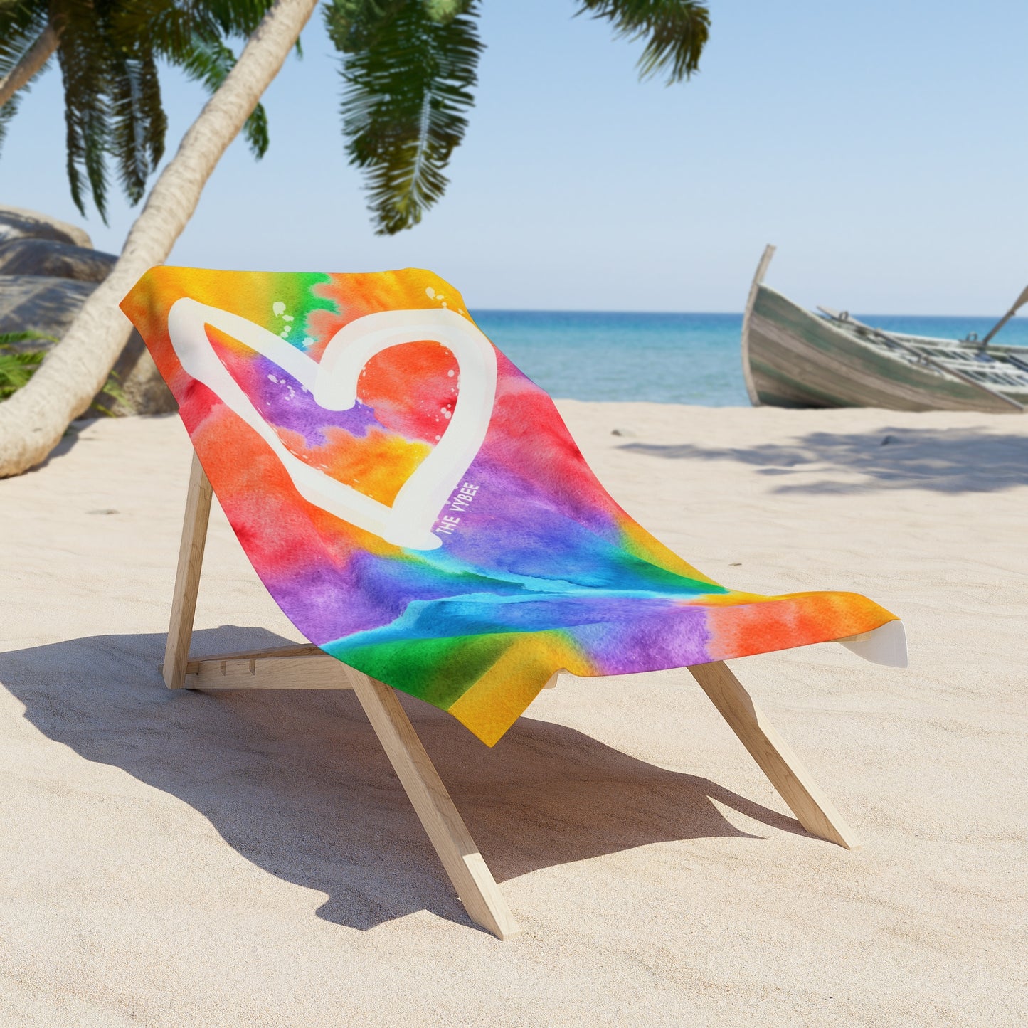 Heart Rainbow Luxury Beach Towel