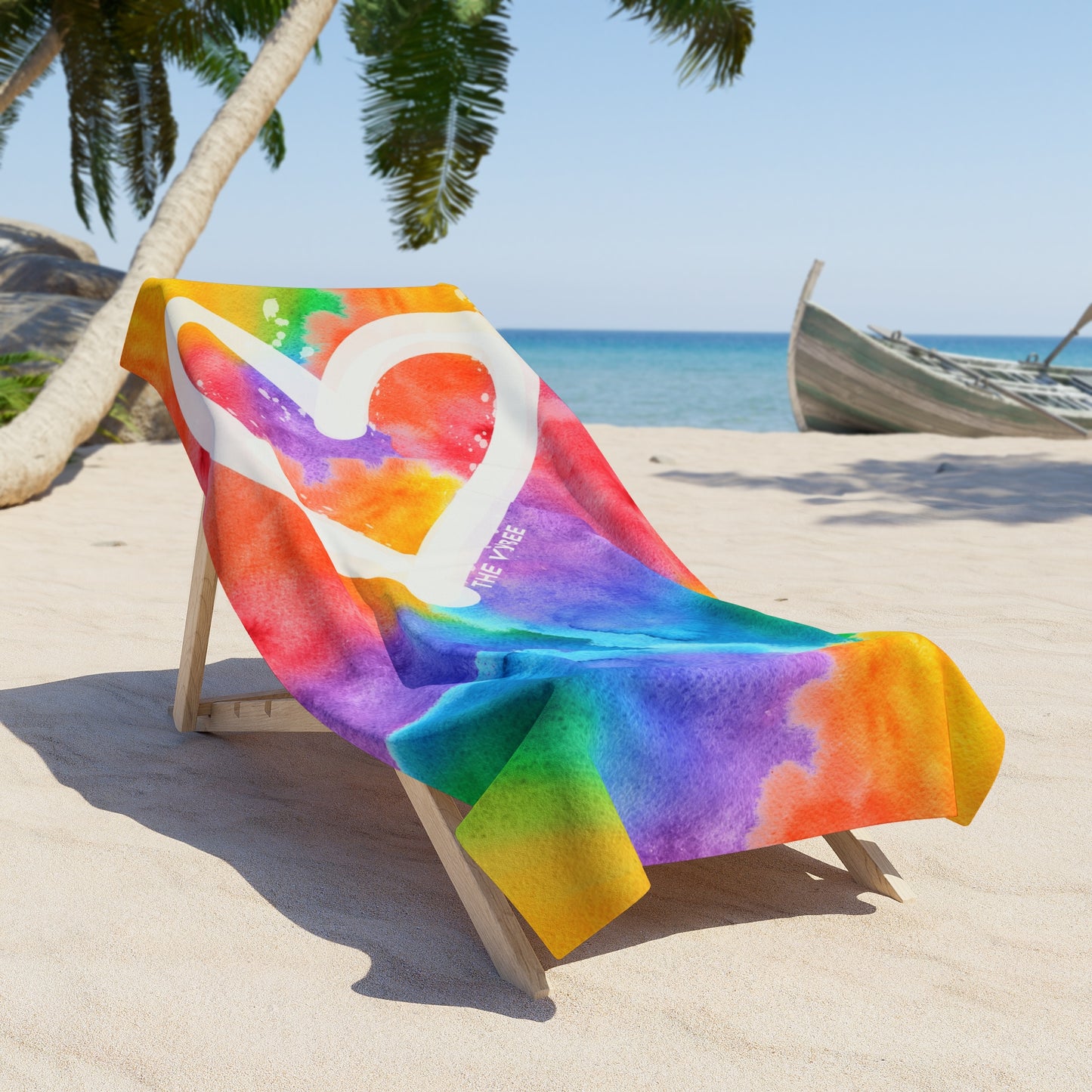 Heart Rainbow Luxury Beach Towel