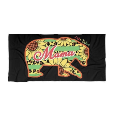 Lake Tahoe Mama Bear Rasta Beach Towel