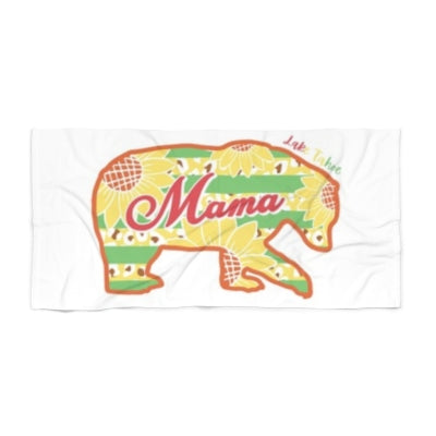 Lake Tahoe Mama Bear Rasta Beach Towel