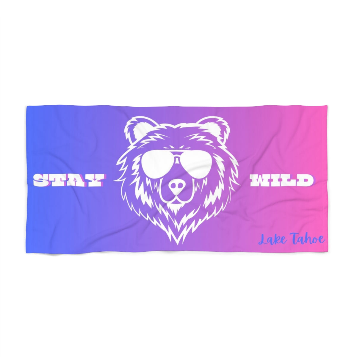 Lake Tahoe Stay Wild Heavyweight Beach Towel