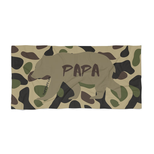 Papa Bear Camo Heavyweight Beach Towel