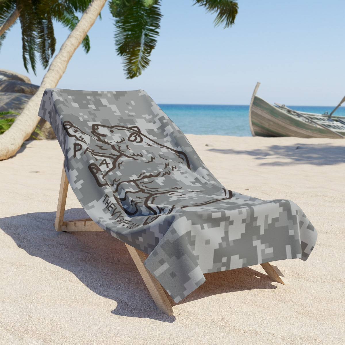 Papa Bear Digital Camo Heavyweight Beach Towel