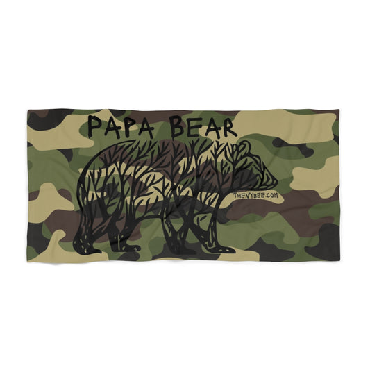 Papa Bear Camo Heavyweight Beach Towel