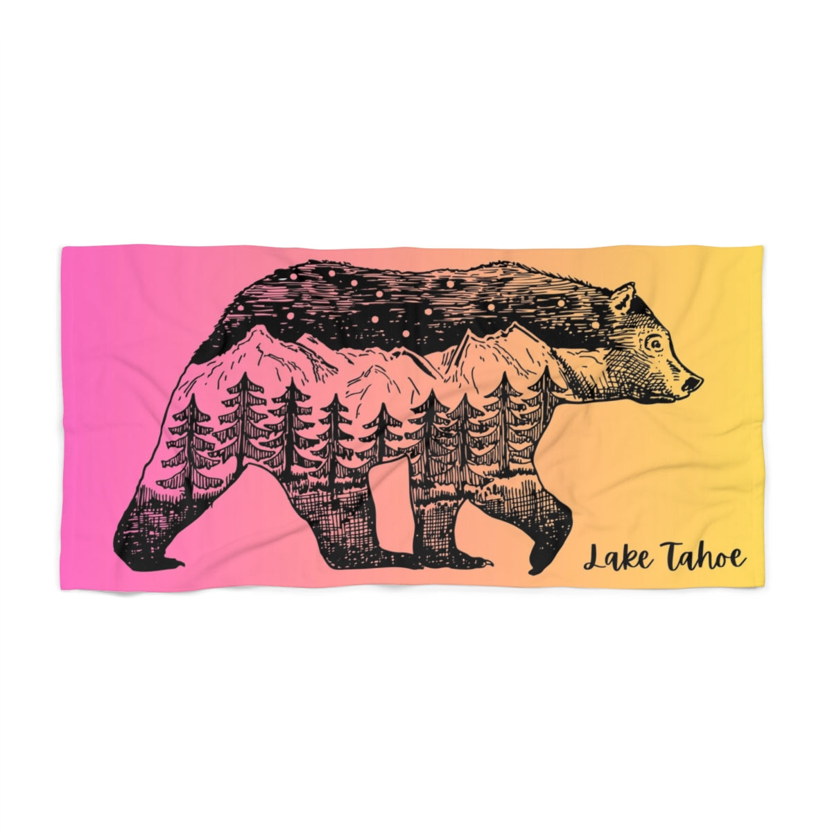 Lake Tahoe Forest Bear Heavyweight Beach Towel