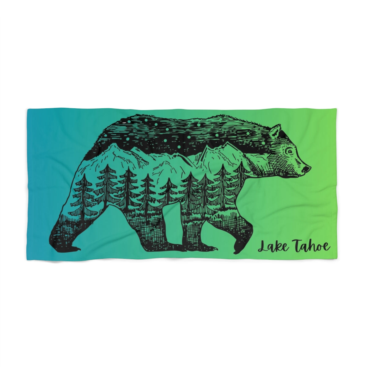 Lake Tahoe Forest Bear Heavyweight Beach Towel