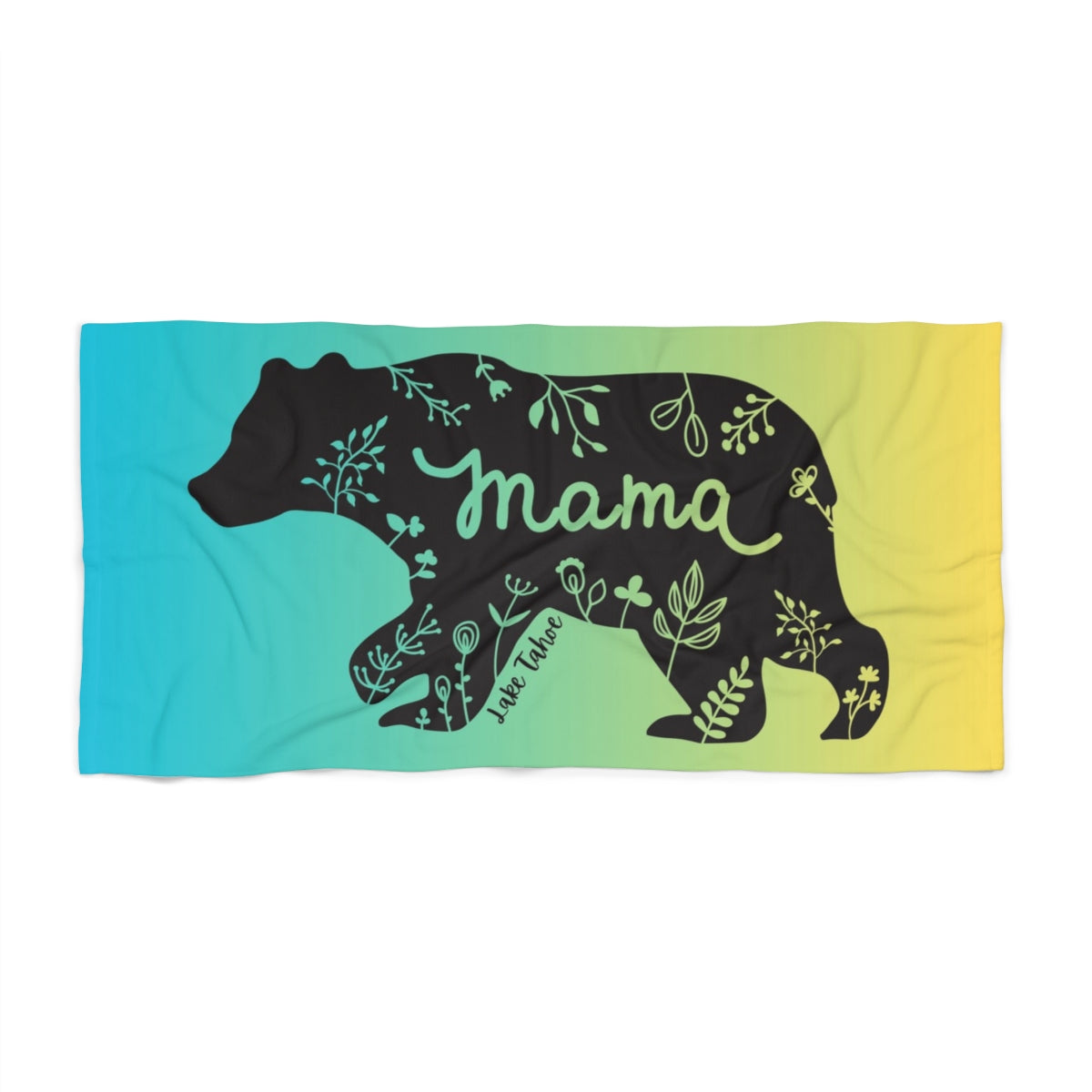 Lake Tahoe Mama Bear Heavyweight Beach Towels