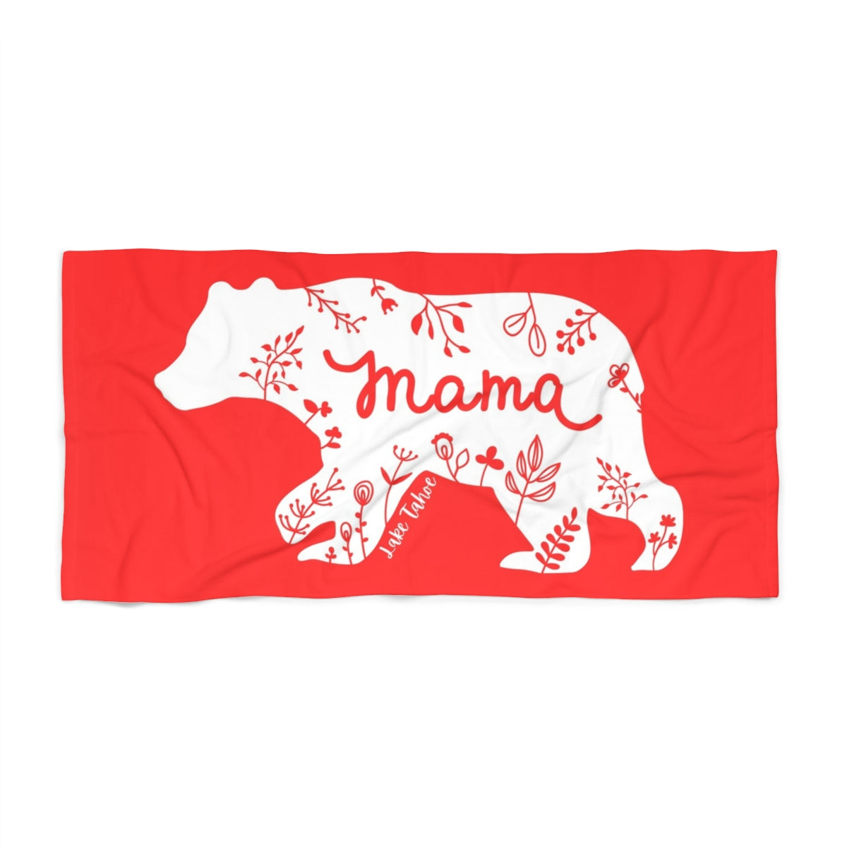 Lake Tahoe Mama Bear Heavyweight Beach Towels